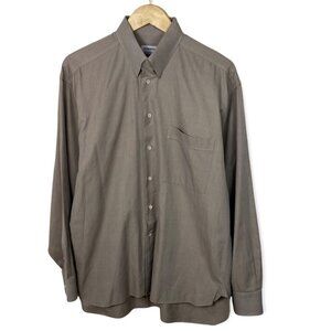 Lorenzini Neiman Marcus Men Size 16.5 Large Tan Beige Button Down Shirt‎ Italy L